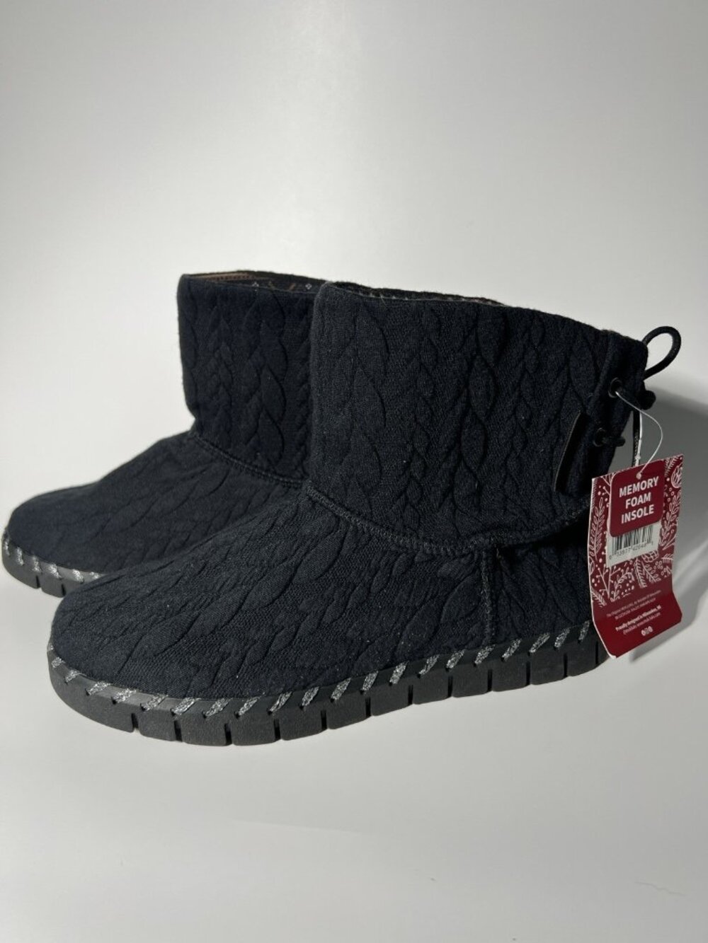 MUK LUKS Flexi Hoboken Women’s 8 Black Pull-On Winter Snow Boots NEW